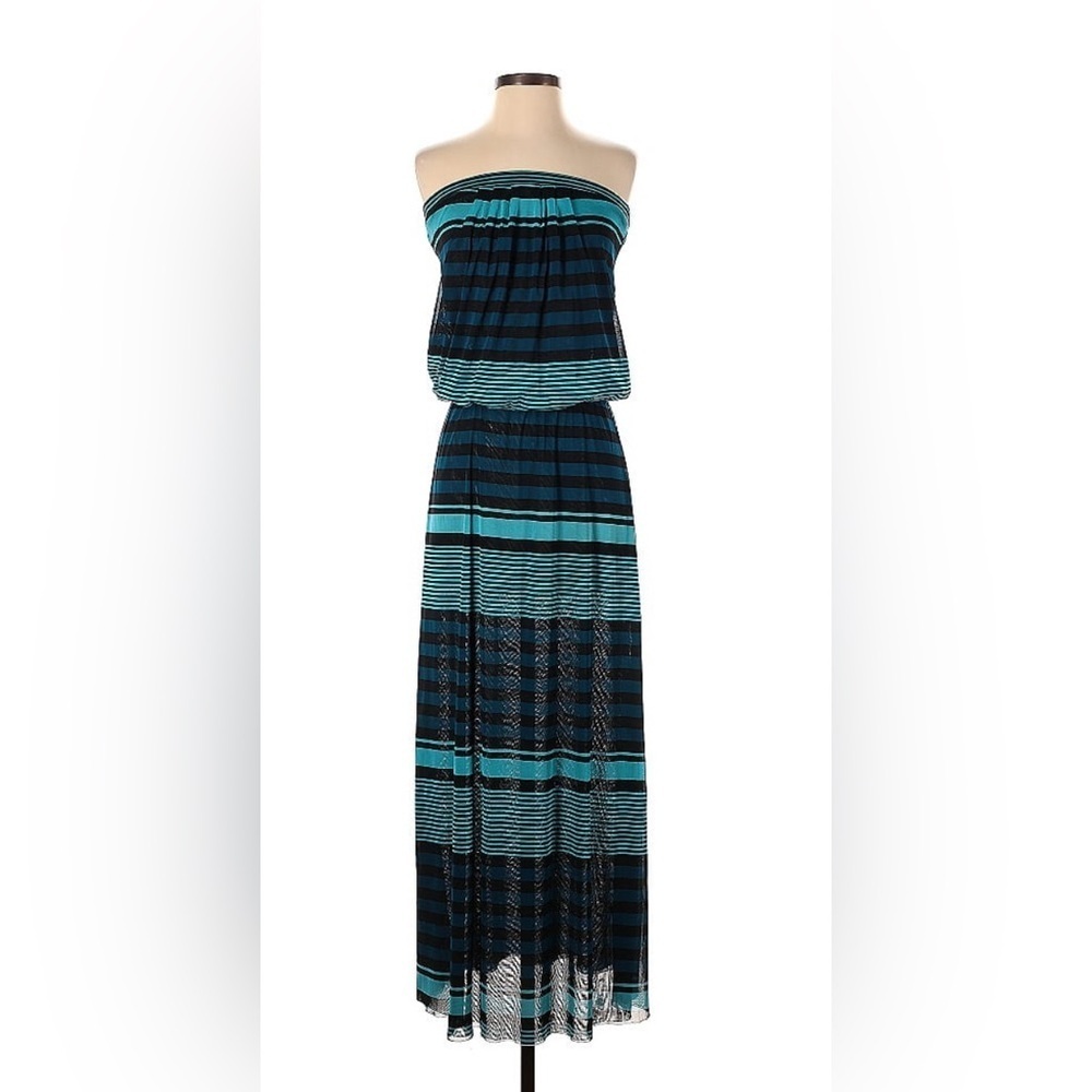 Strapless Cynthia Rowley multi‎ color long maxi dress swimsuit cover Sz Small